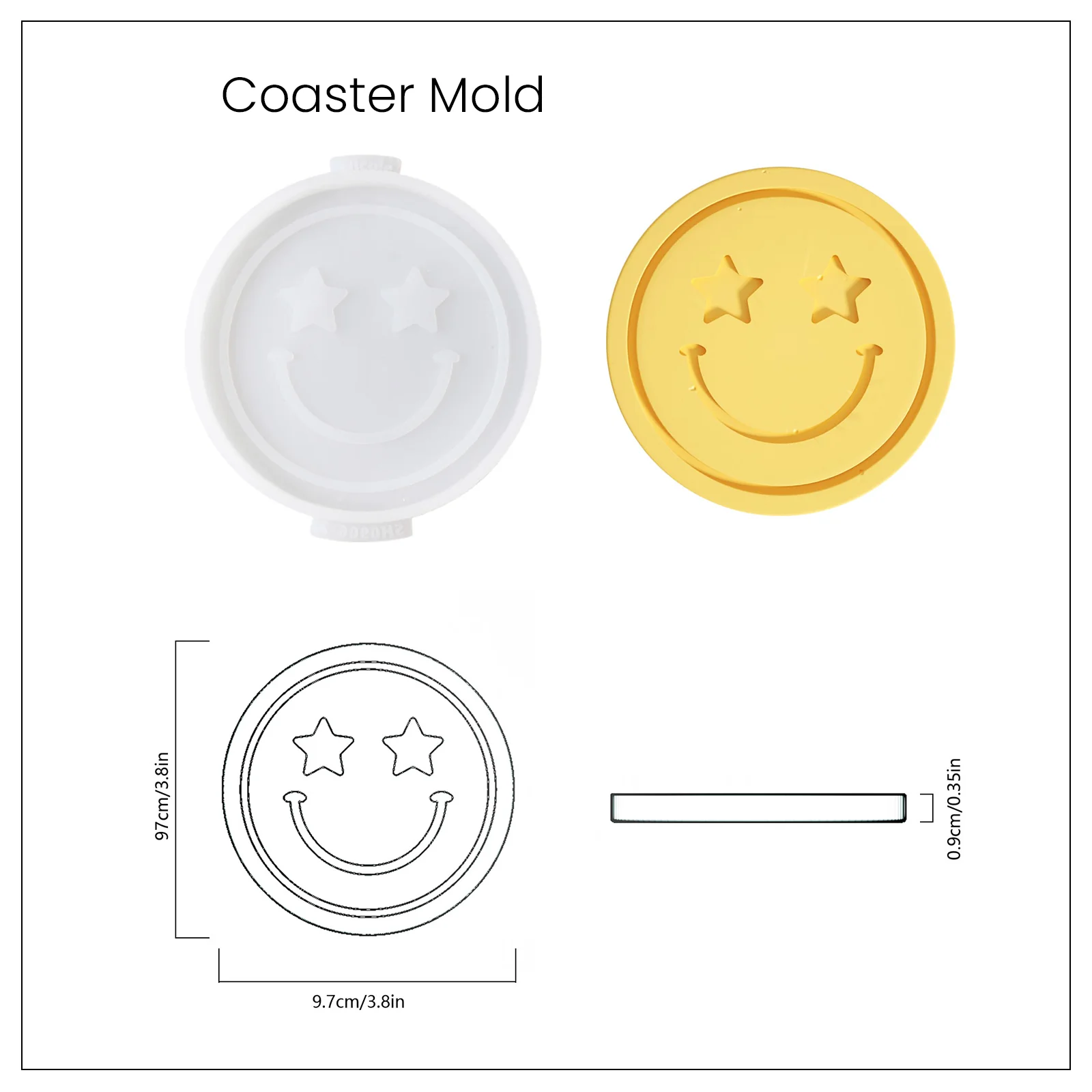 Emoticon Concrete Coaster Silicone Mould - Image 10