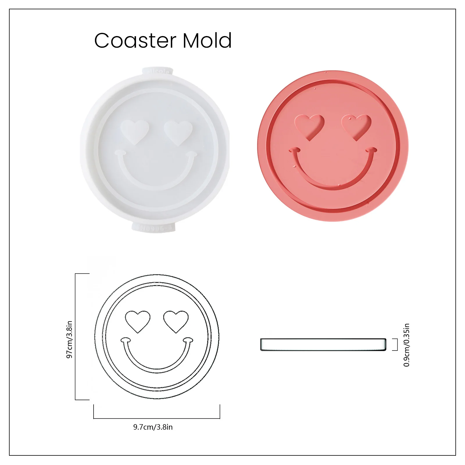Emoticon Concrete Coaster Silicone Mould - Image 11
