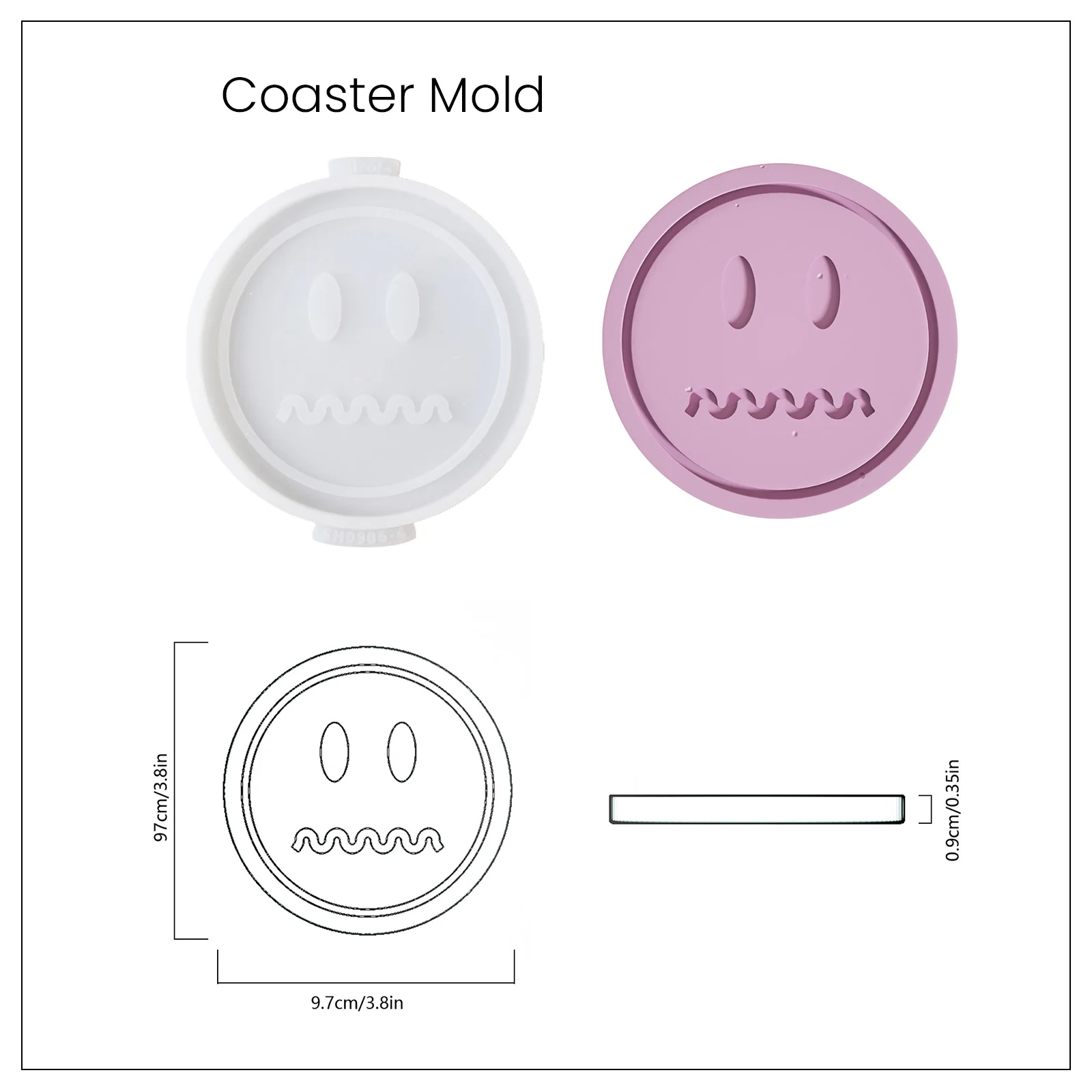 Emoticon Concrete Coaster Silicone Mould - Image 12