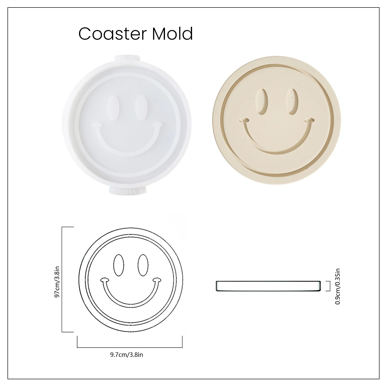 Emoticon Concrete Coaster Silicone Mould - Image 13