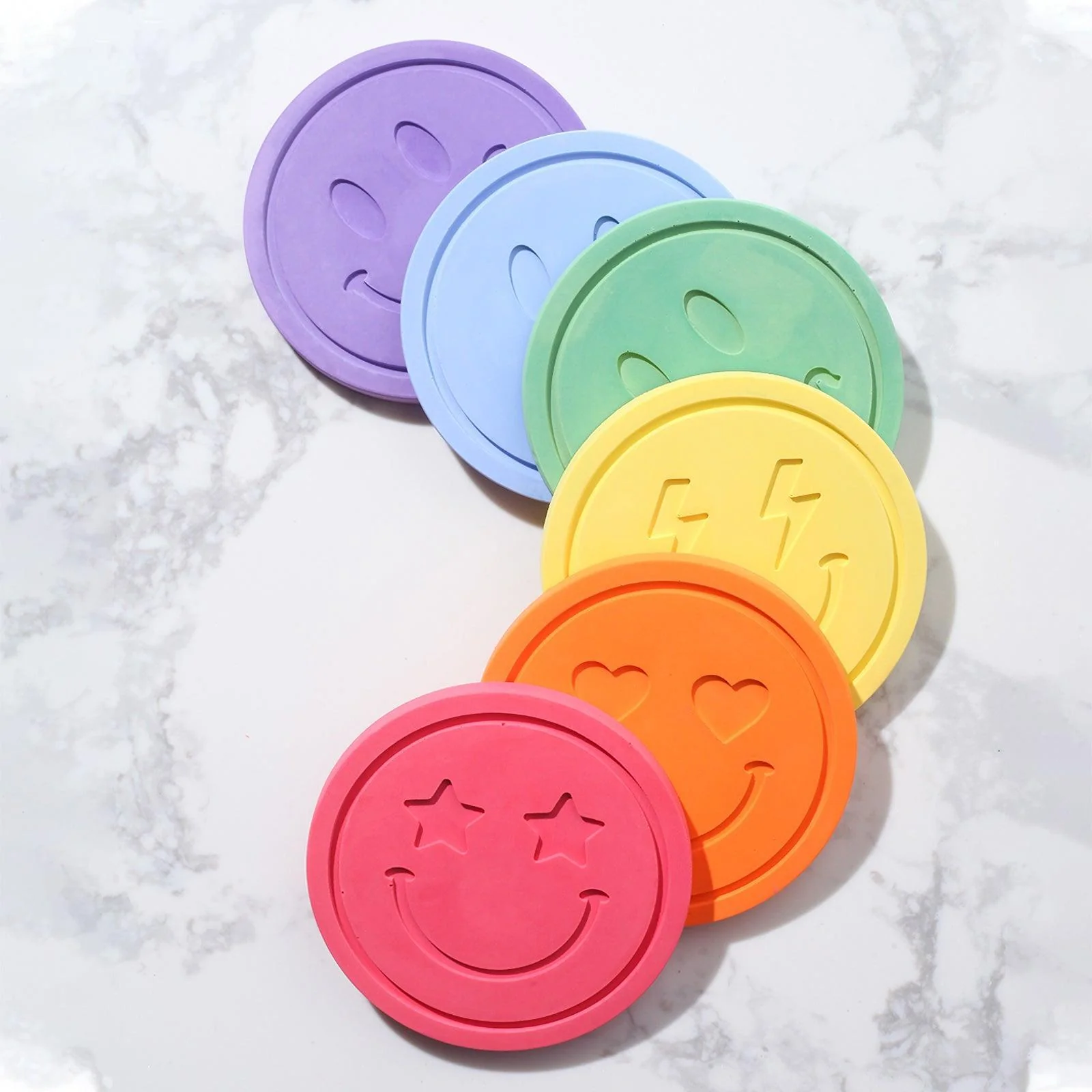 Emoticon Concrete Coaster Silicone Mould - Image 5