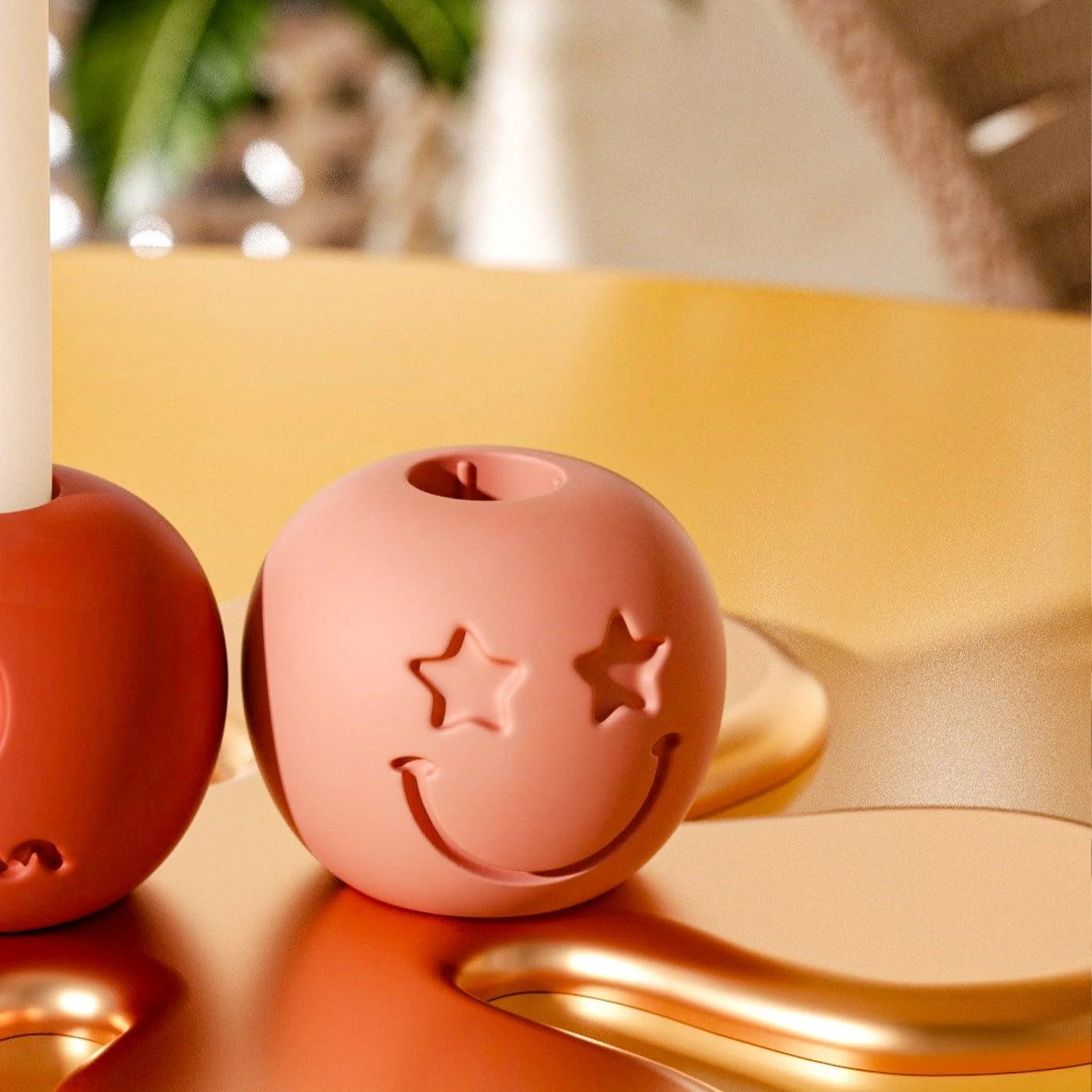 Star-eyed Face Taper Candle Holder Silicone Mold - Image 4