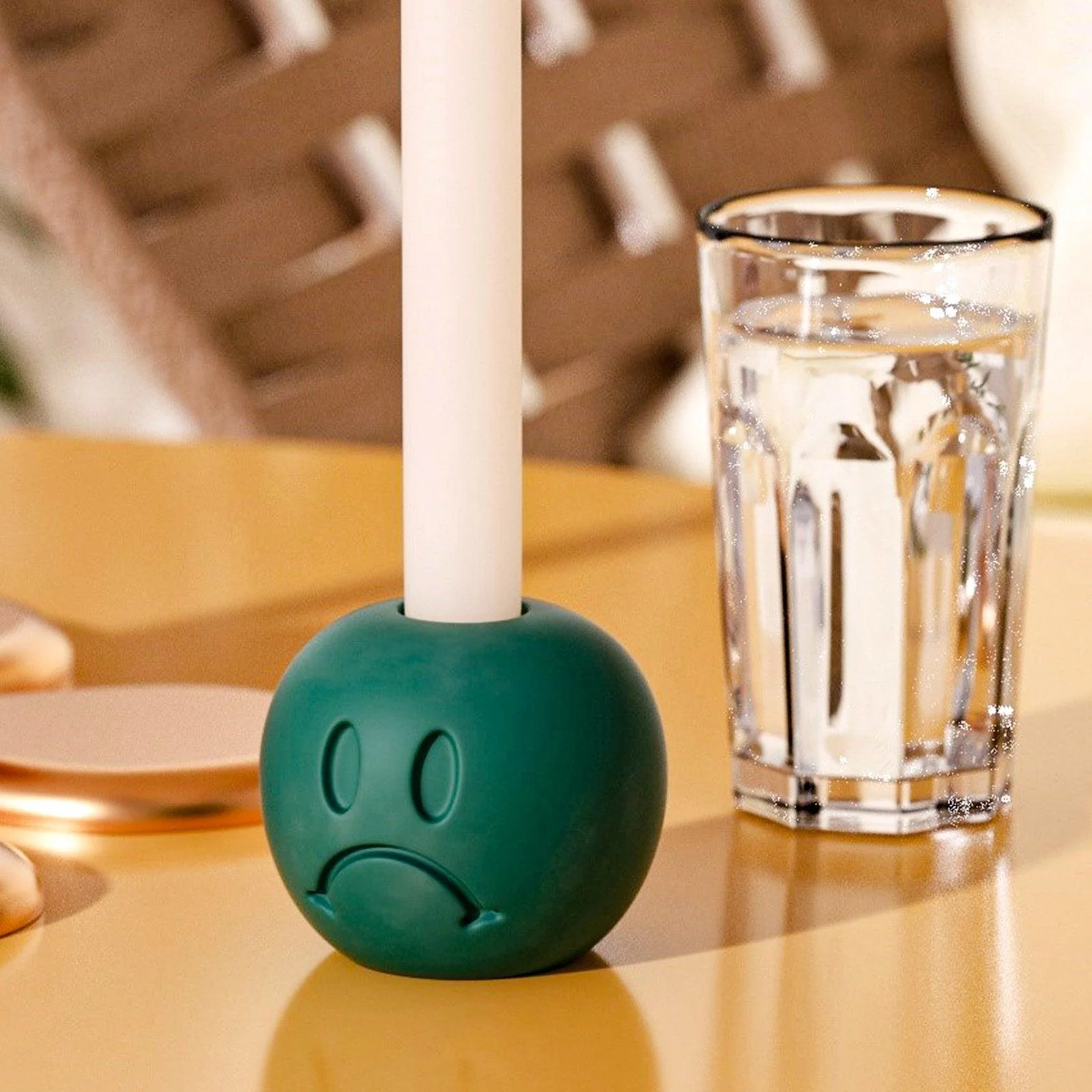 Sad Face Taper Candle Holder Silicone Mold - Image 4