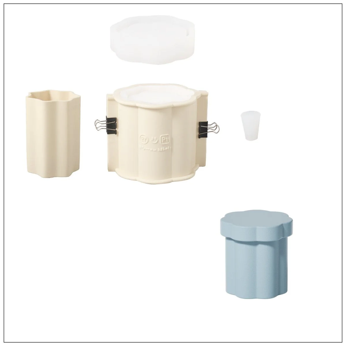Medium Floral Column Plant Pot Silicone Mold - Image 11