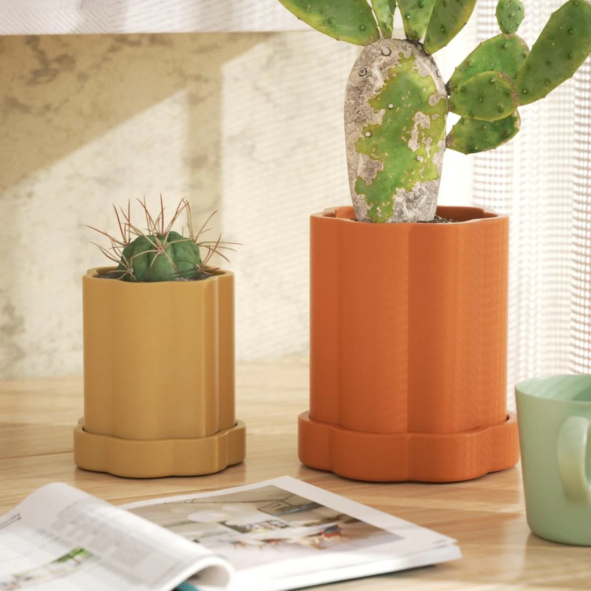 Floral Column Plant Pot Silicone Mold - Image 8