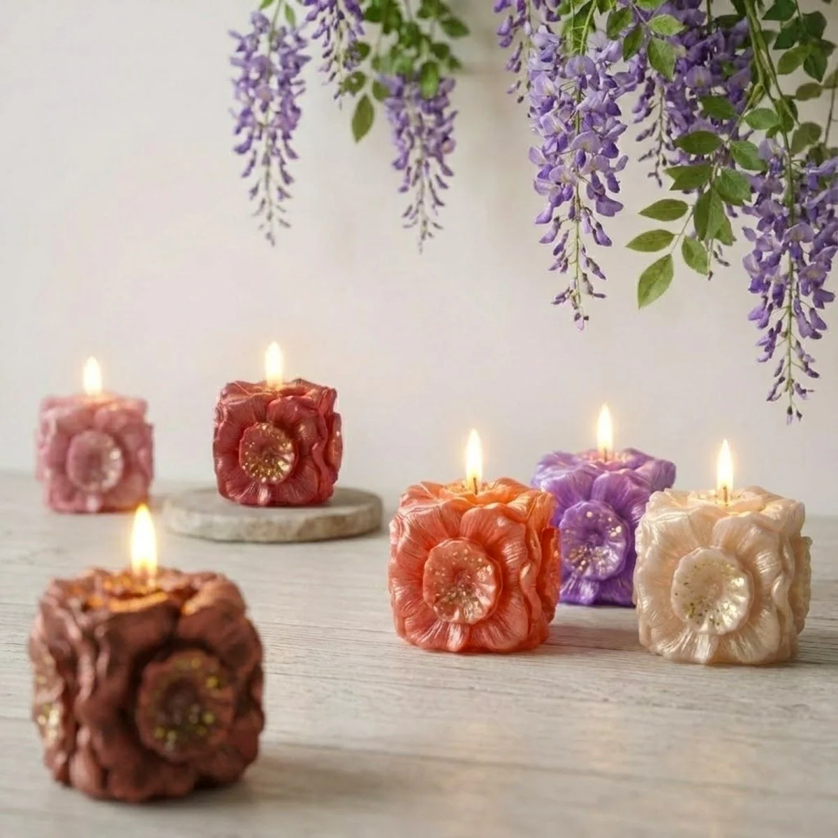 Floral Cube Candle Silicone Mold - Image 7