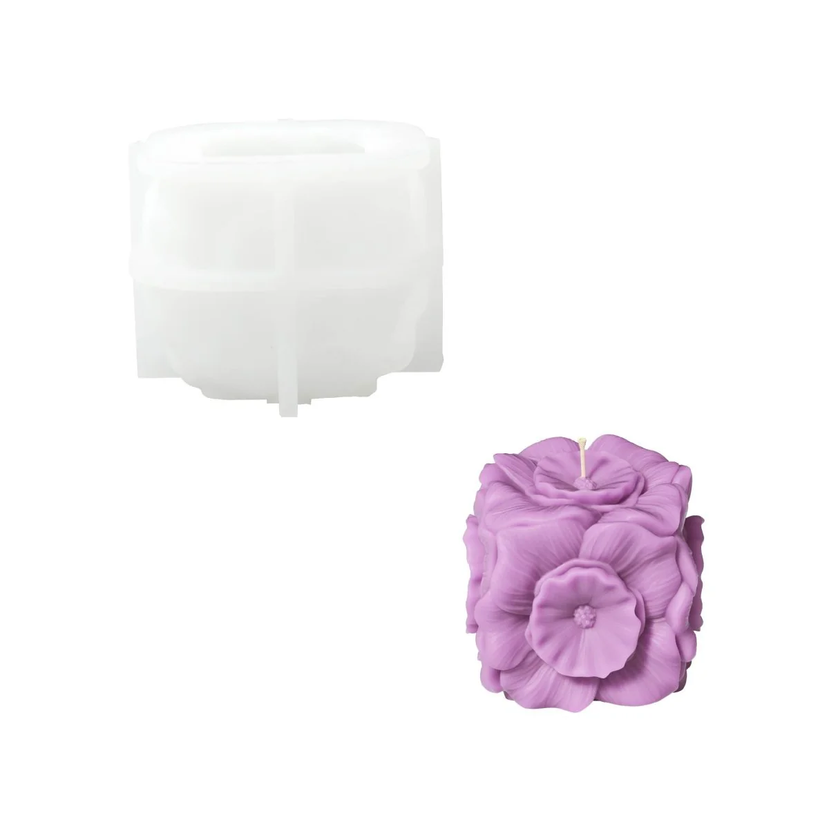 Floral Cube Candle Silicone Mold - Image 9