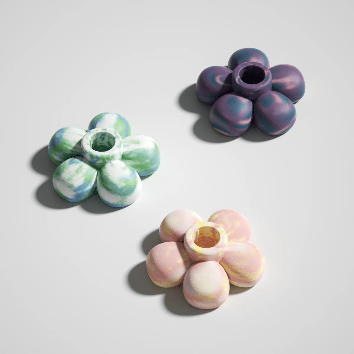 BLOSSOM Dream Candle Holder - Petal Pink & Soft Lemon - Image 4