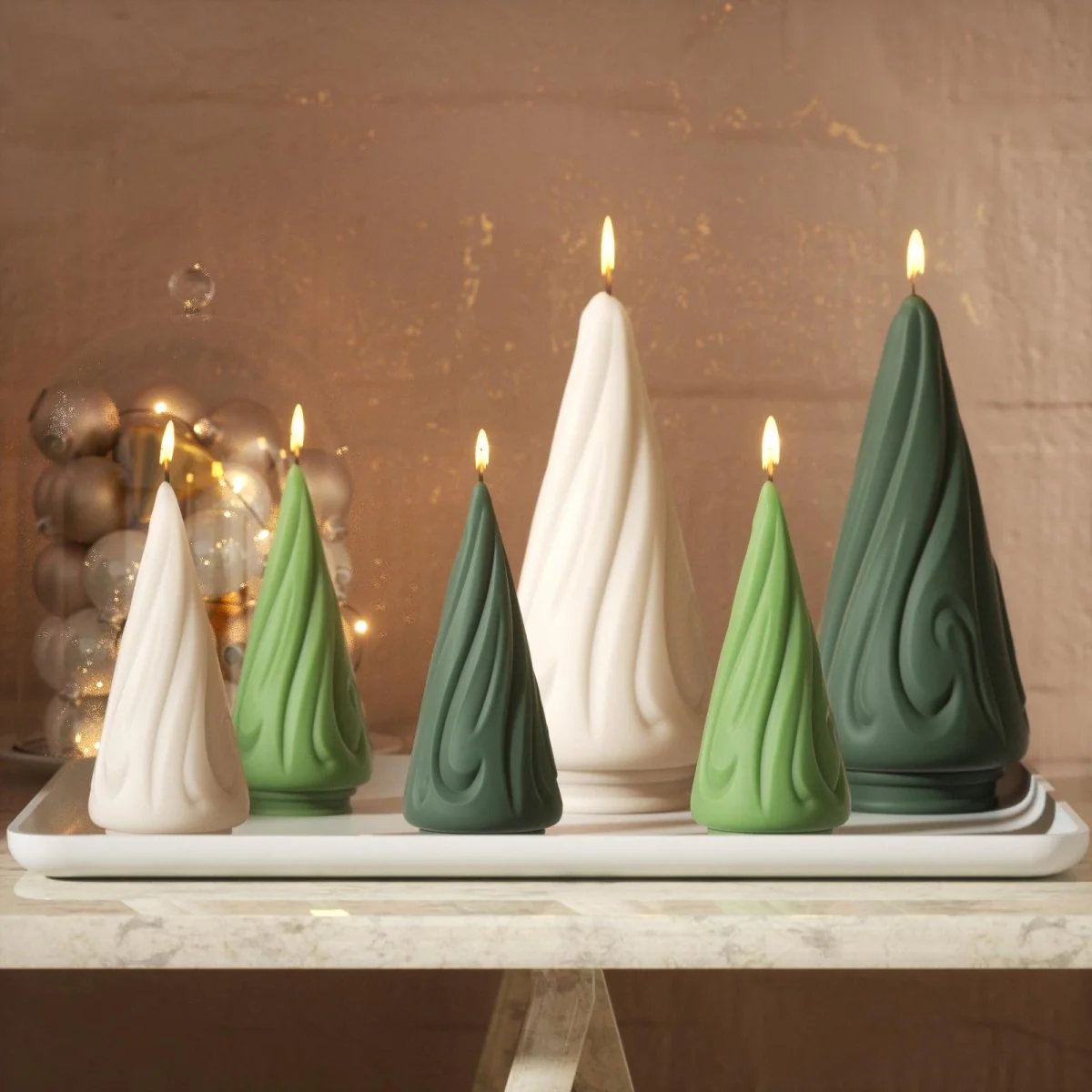 Flowing Christmas Tree Candle Silicone Mold - Image 5