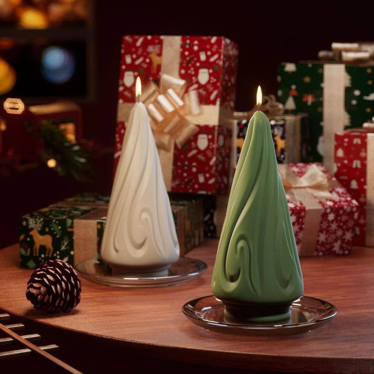 Flowing Christmas Tree Candle Silicone Mold - Image 7