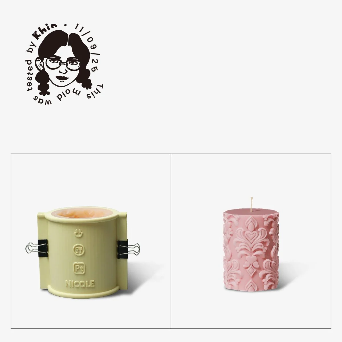 Gently Used Christmas Glow Pillar Candle Silicone Mold Collection - Image 9