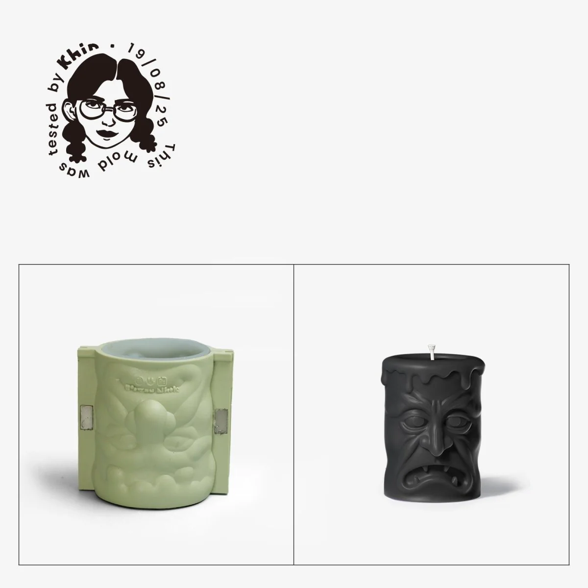 Gently Used Halloween Ghost Face Pillar Candle Mold Collection - Image 8