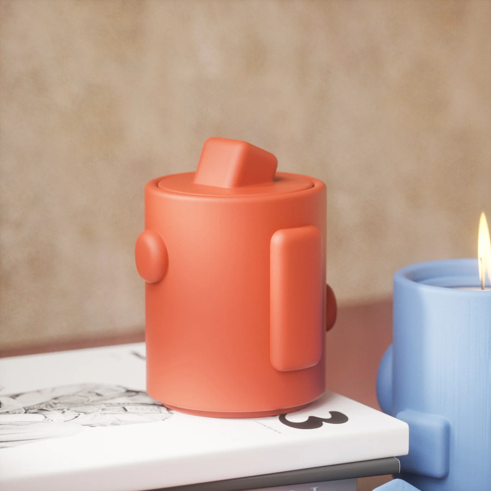 Geometric Candle Jar with Lid Silicone Mould - Image 5