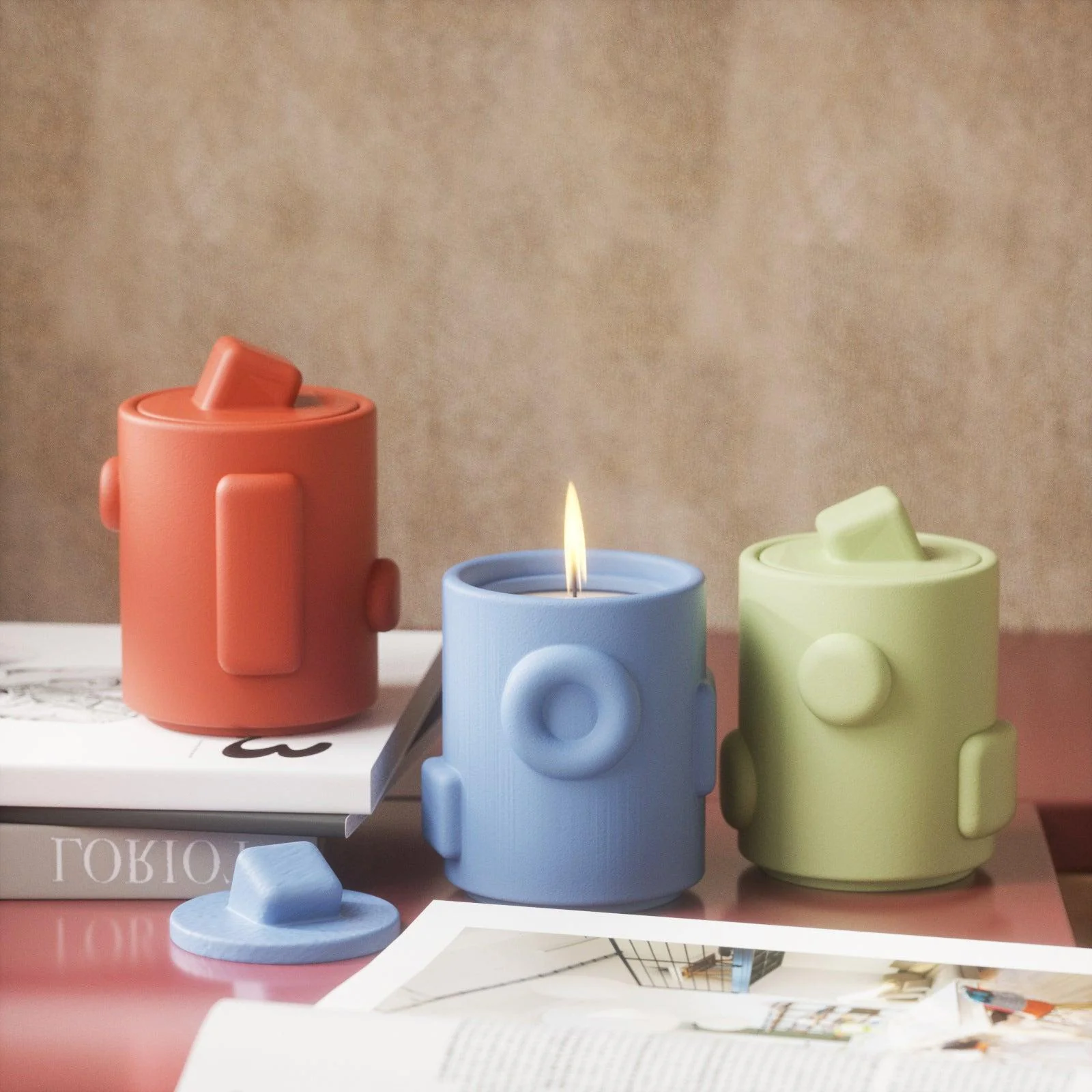 Geometric Candle Jar with Lid Silicone Mould - Image 7