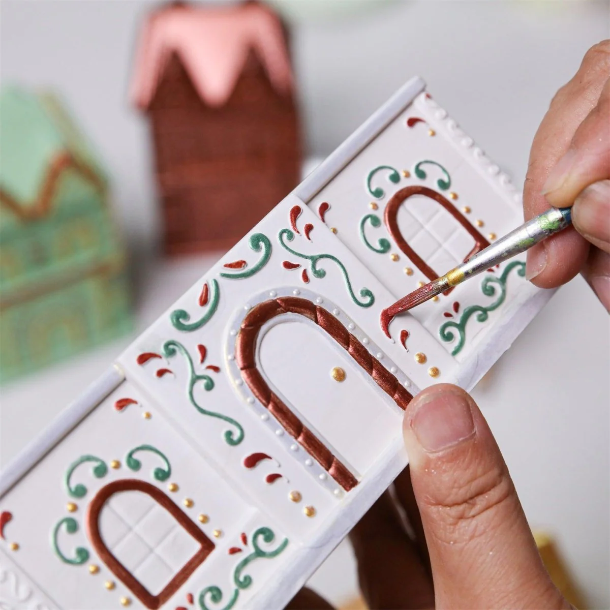 Sweet Gingerbread Cottage Candle Jar Silicone Mold Collection - Image 7