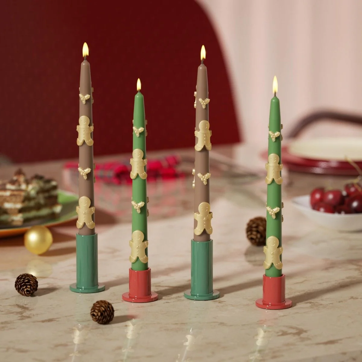 Gingerbread Joy Taper Candle Silicone Mold - Image 4