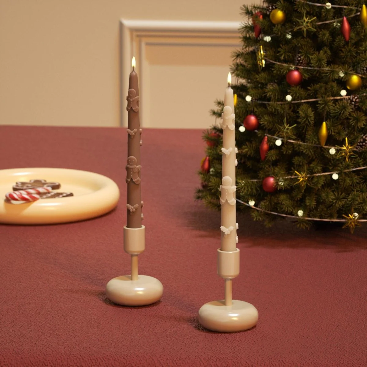 Gingerbread Joy Taper Candle Silicone Mold - Image 7