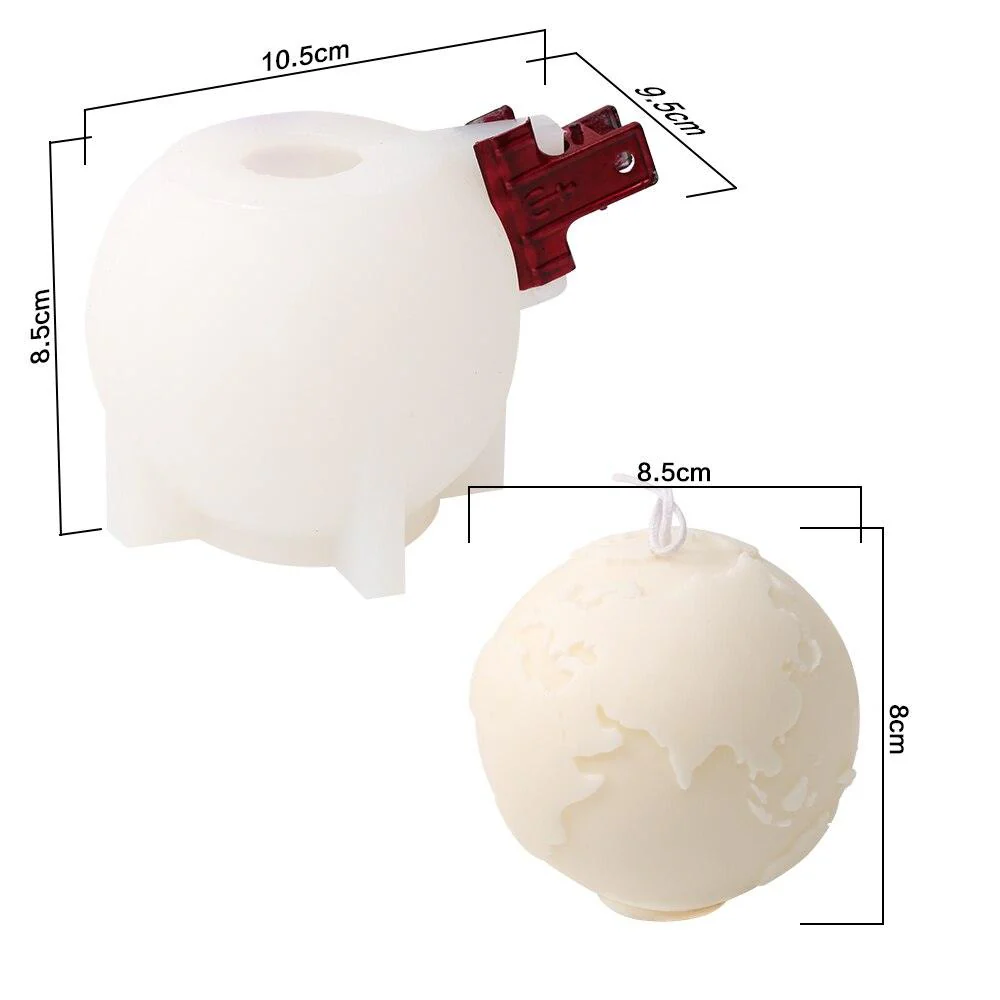 3D Globe Candle Silicone Mold - Image 5