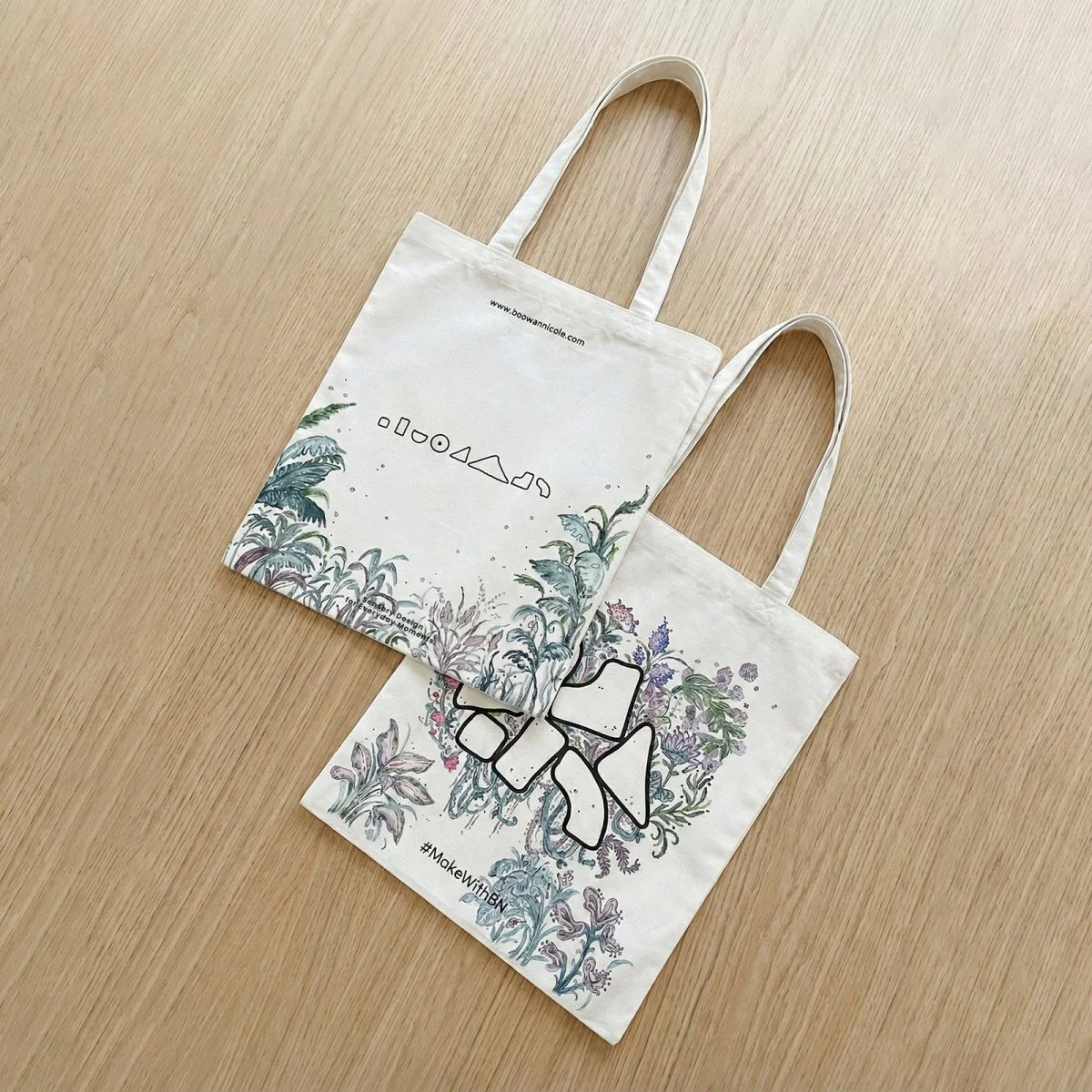Artist Hand-Painted Canvas Tote Bag —— The Garden - Image 3