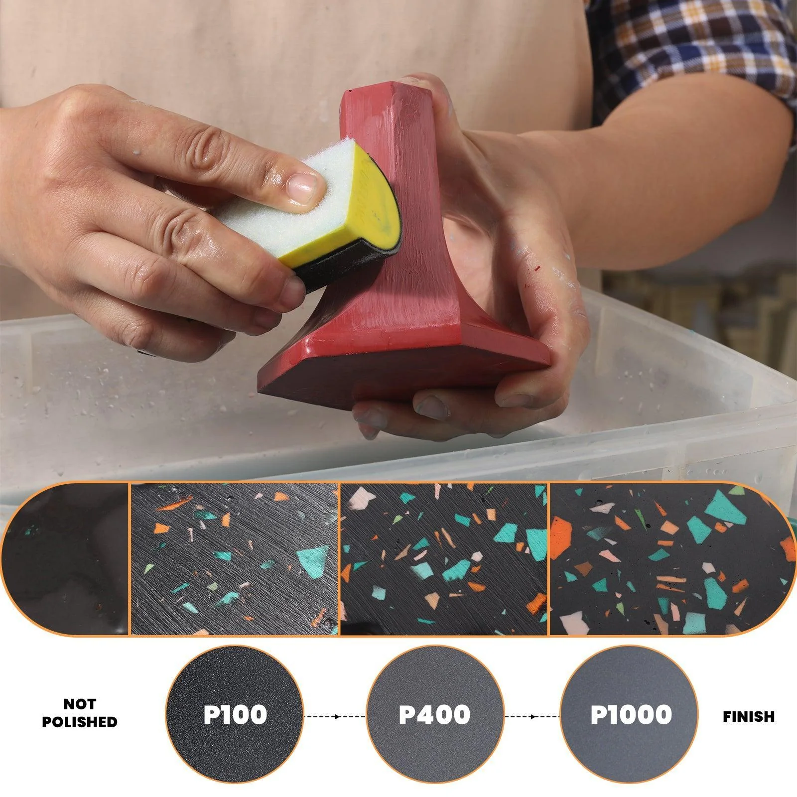 Wet&Dry Inside Arc / Outside Arc Hand Sander/Sanding Block - Image 2