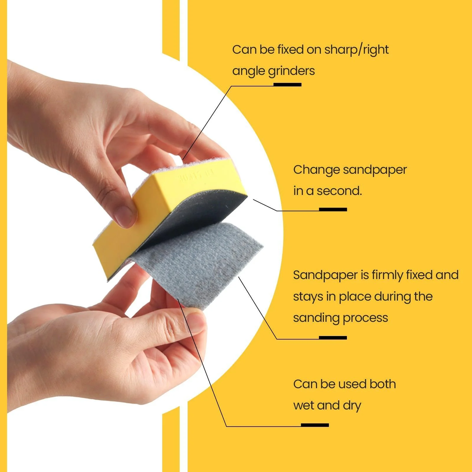 Wet&Dry Inside Arc / Outside Arc Hand Sander/Sanding Block - Image 5