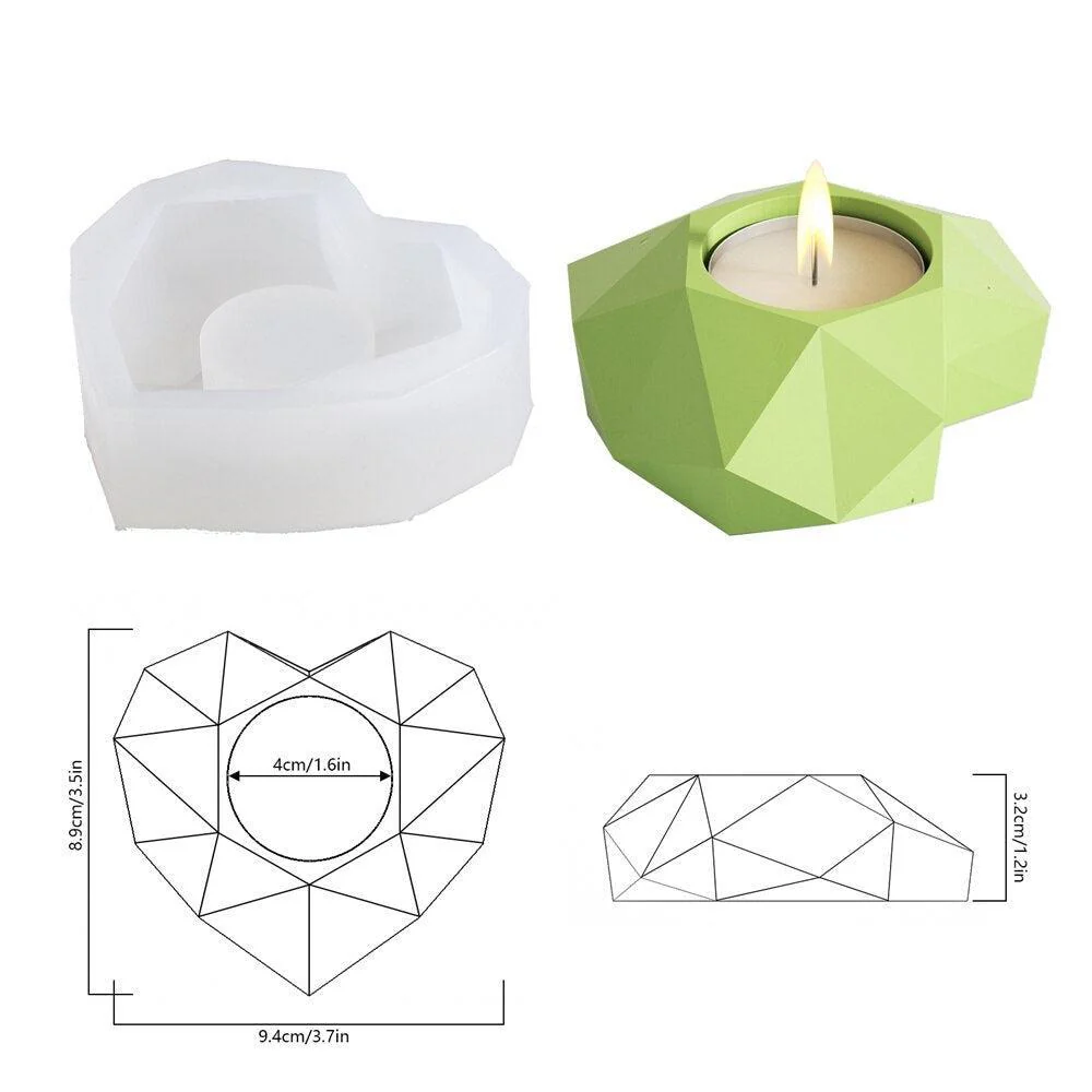 Heart Concrete Candle Holder Silicone Mold - Image 7