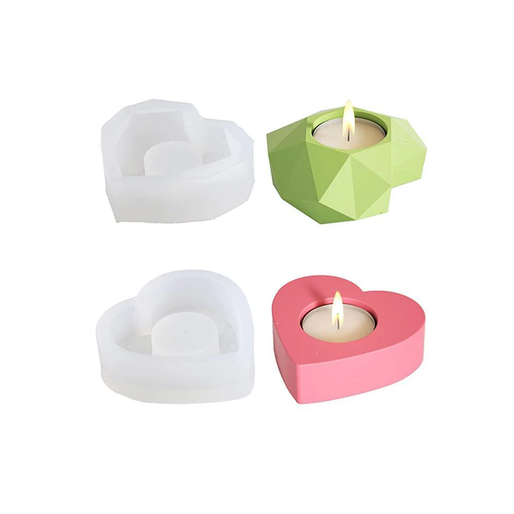Heart Concrete Candle Holder Silicone Mold - Image 9