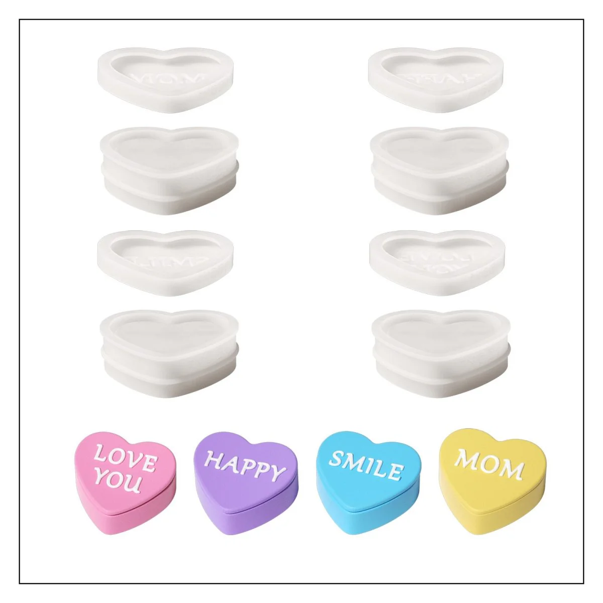 Heartfelt Love for Mom - Heart Storage Jar Silicone Mold Collection - Image 16