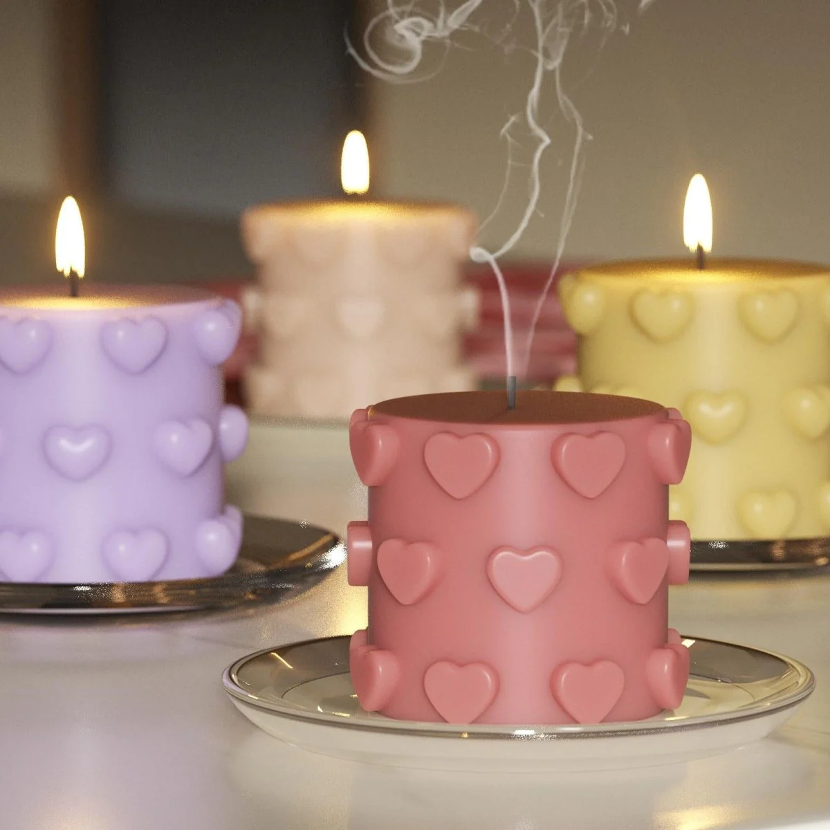 Heartfelt Harmony Pillar Candle Silicone Mold Collection - Image 9