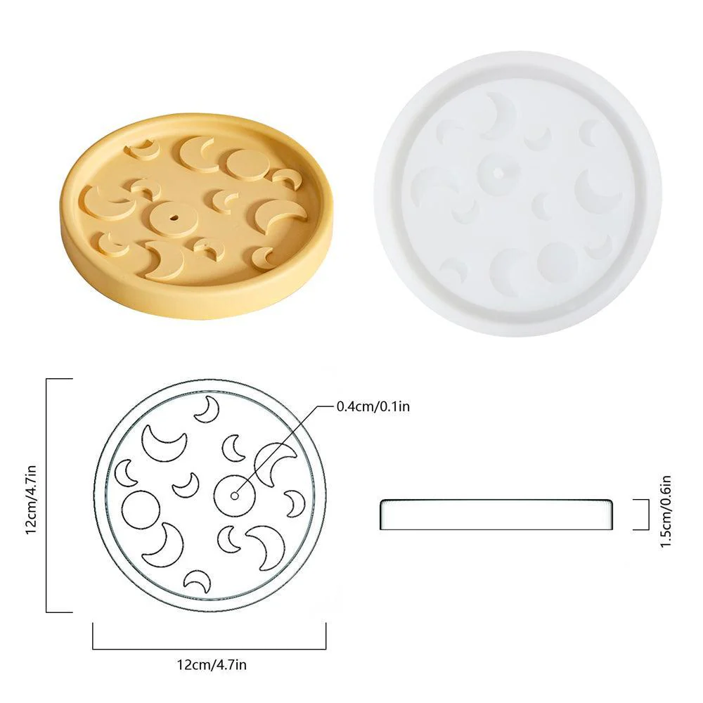 Sun and Moon Concrete Incense Holder Silicone Mold - Image 8
