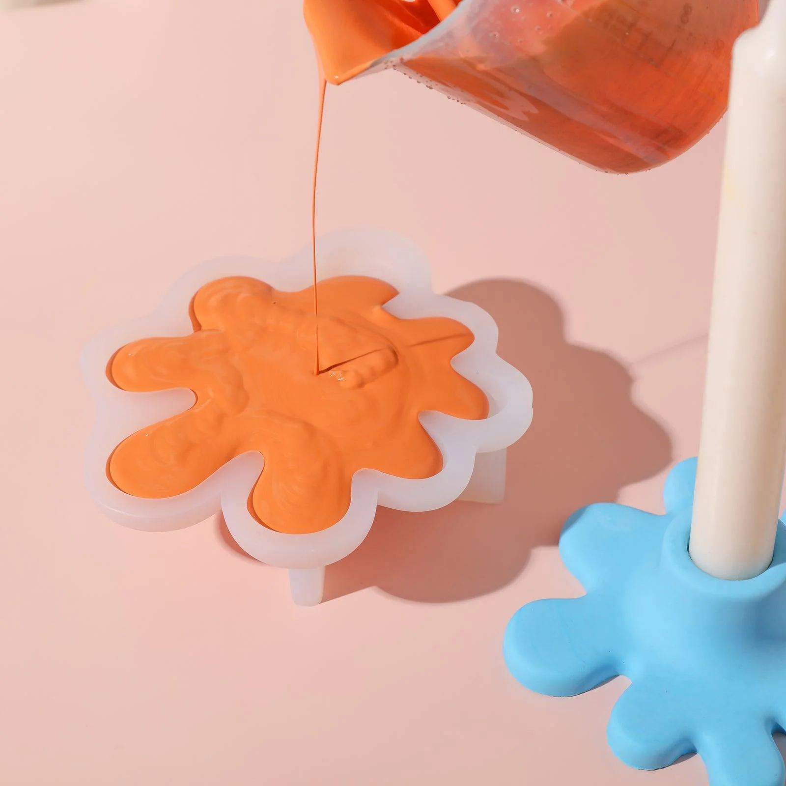 Irregular Taper Candle Holder & Coaster Silicone Mold - Image 3