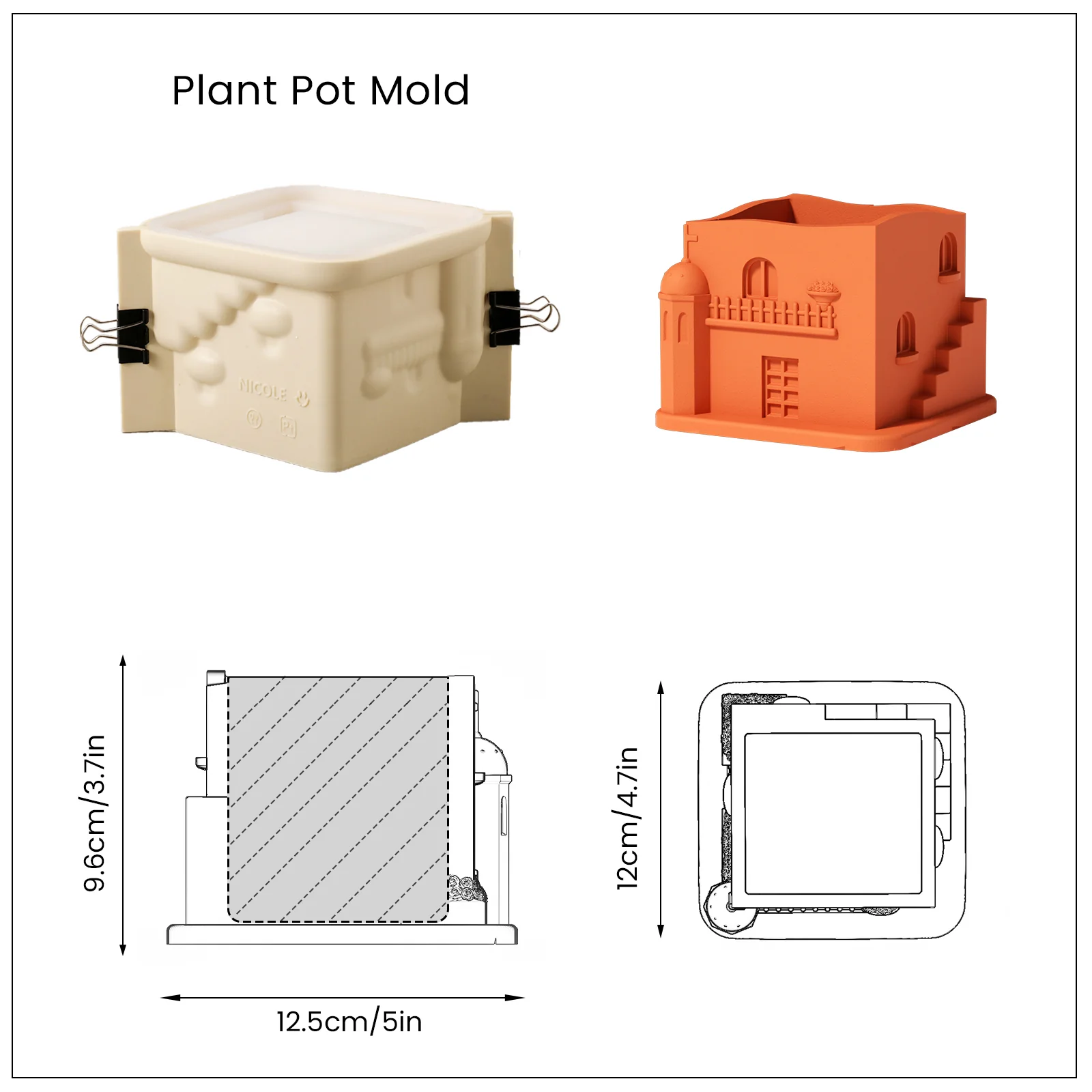 Aegean Santorini House Plant Pot Silicone Mold - Image 10