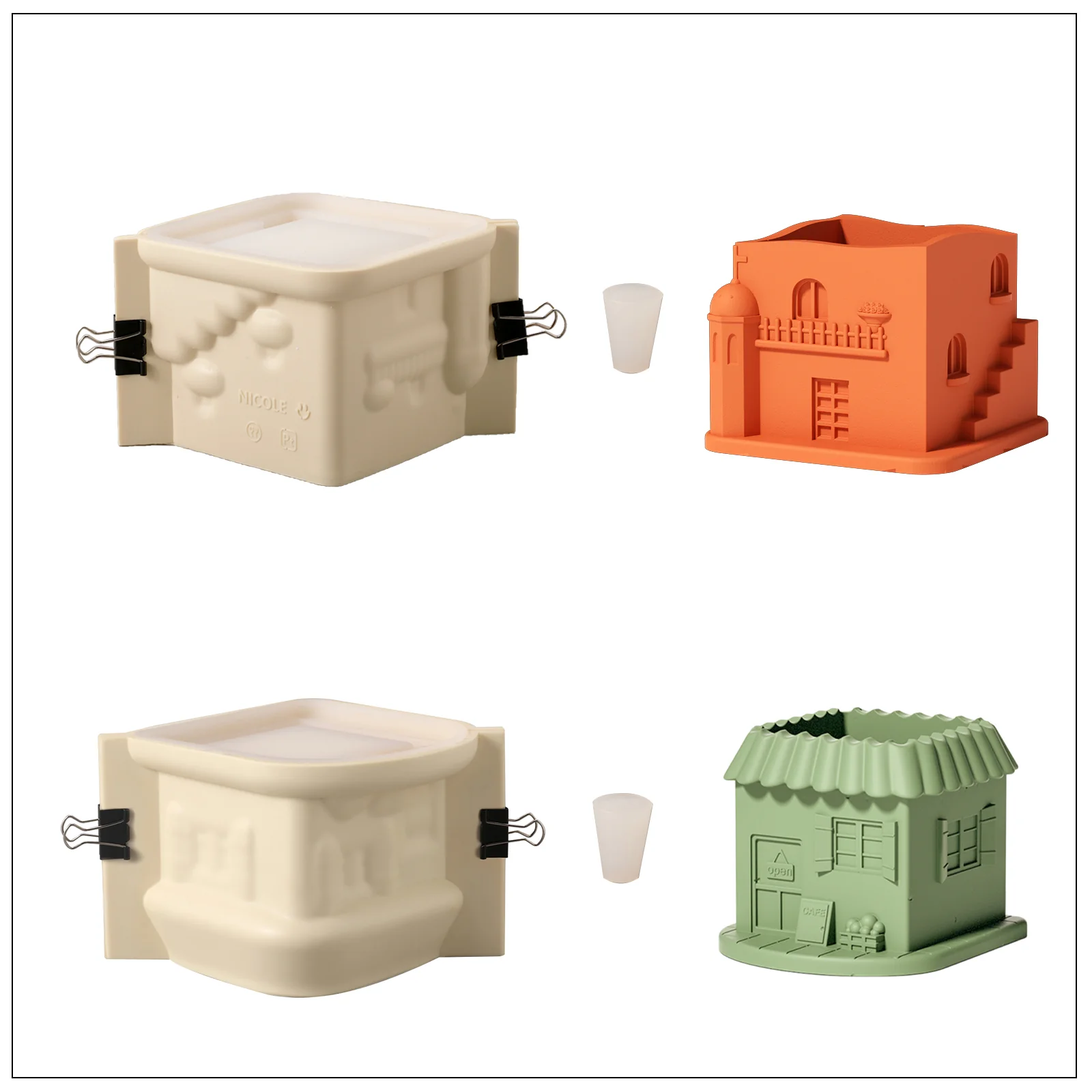 Aegean Santorini House Plant Pot Silicone Mold - Image 11