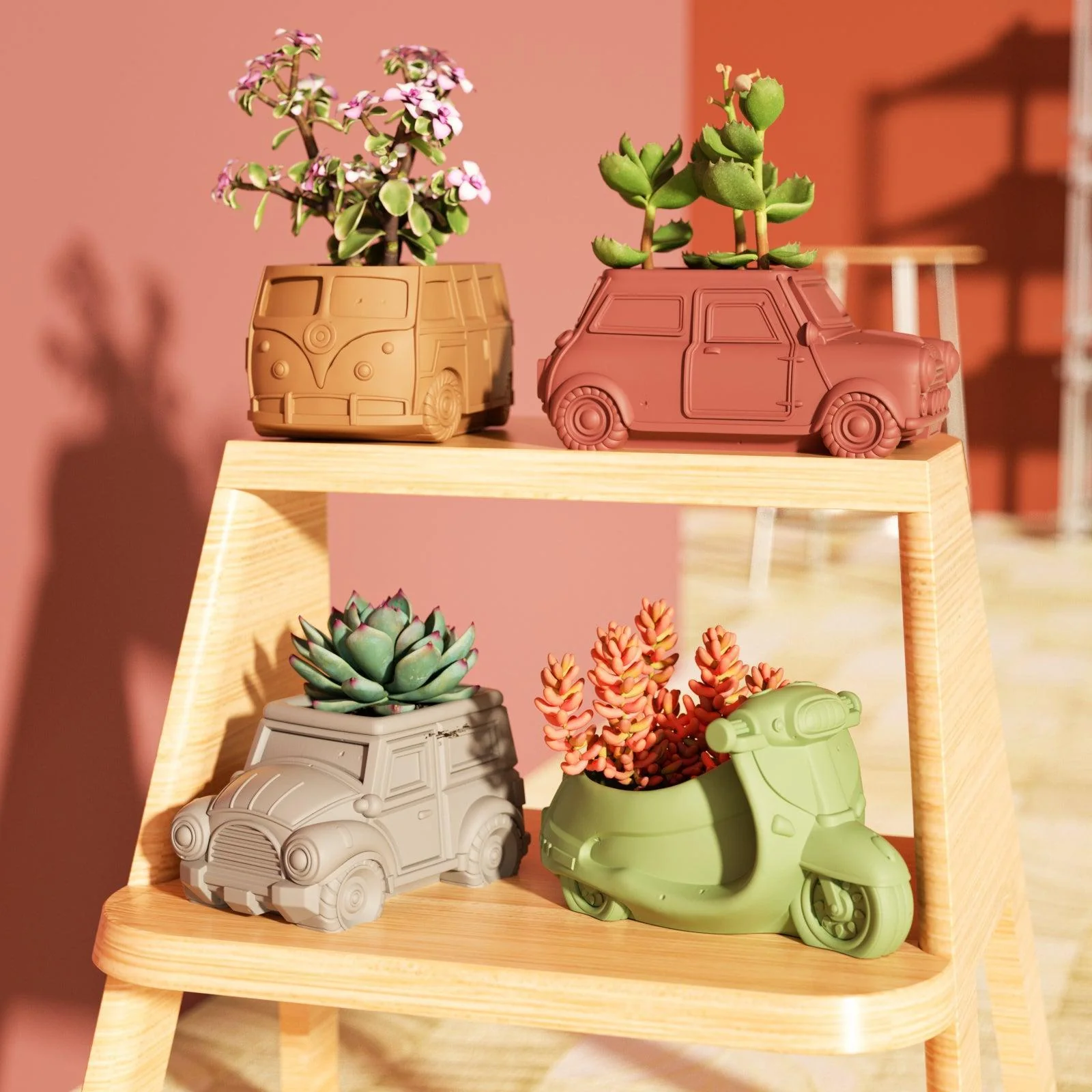 Retro-styled Car-Shaped Plant Pot Silicone Mold - Image 7