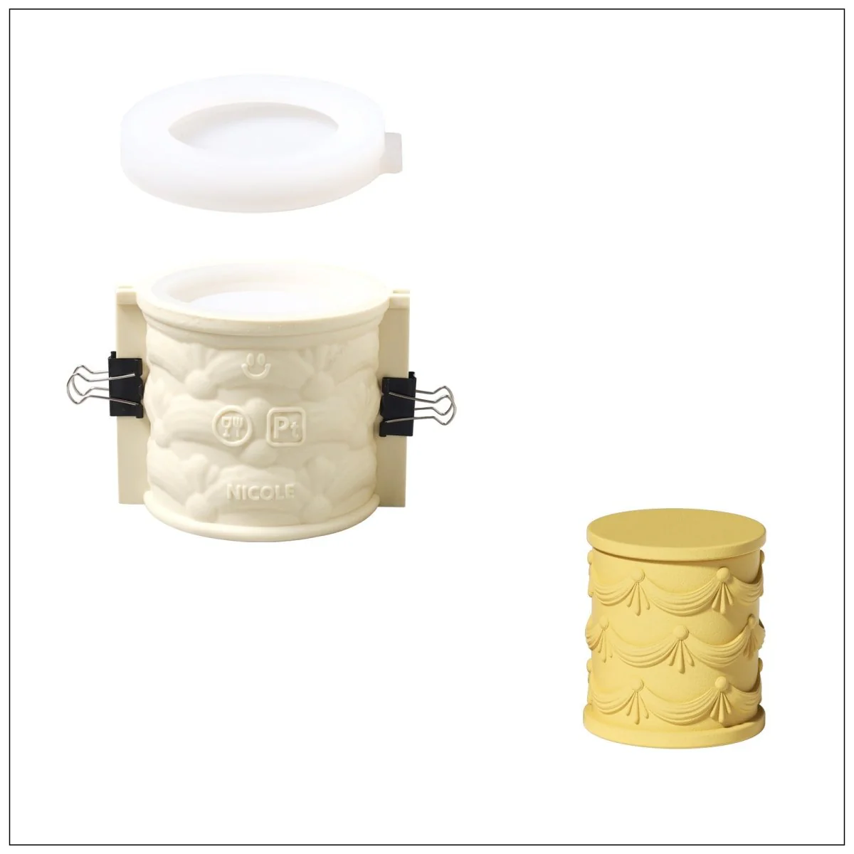 Large Joyful Christmas Tales Candle Jar Silicone Mold & 6.5oz Refill Silicone Mold Collection - Image 13