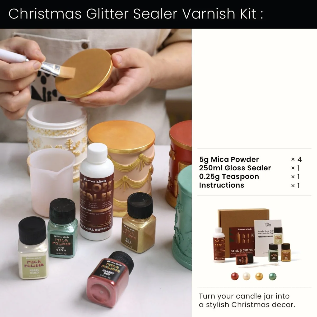 Large Joyful Christmas Tales Candle Jar Silicone Mold & 6.5oz Refill Silicone Mold Collection - Image 17