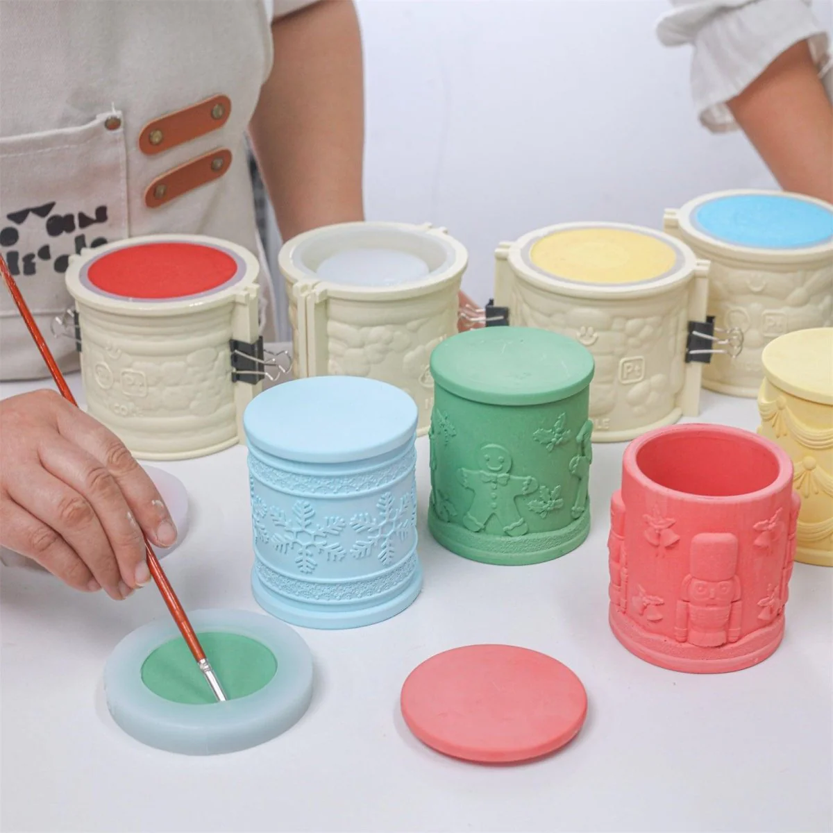 Large Joyful Christmas Tales Candle Jar Silicone Mold & 6.5oz Refill Silicone Mold Collection - Image 3