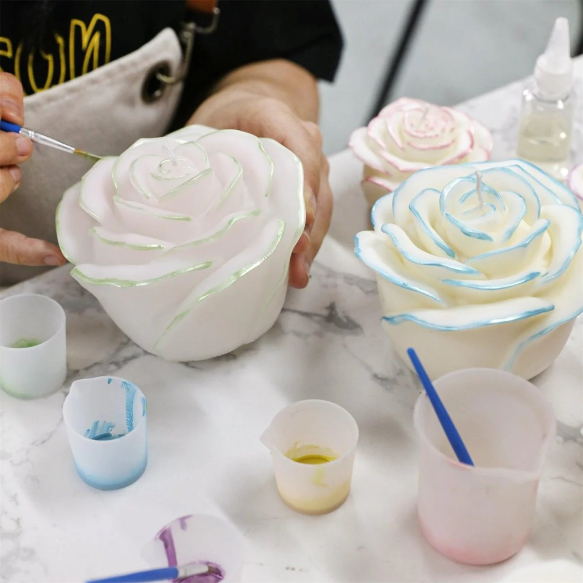 Large Rose Bloom Candle Silicone Mold - Image 4