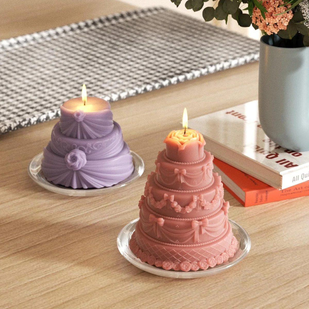 Four-tiered Large Flower & Bow Wedding Cake Candle Silicone Mold - Image 7
