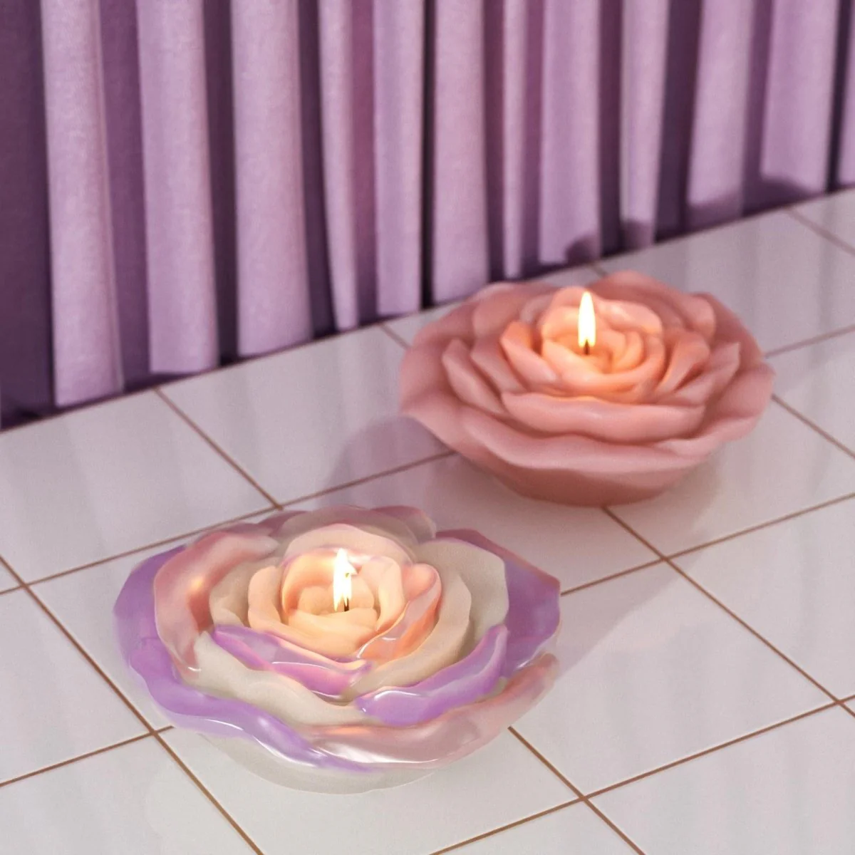 6'' Velvet Bloom Rose Candle Silicone Mold - Image 5