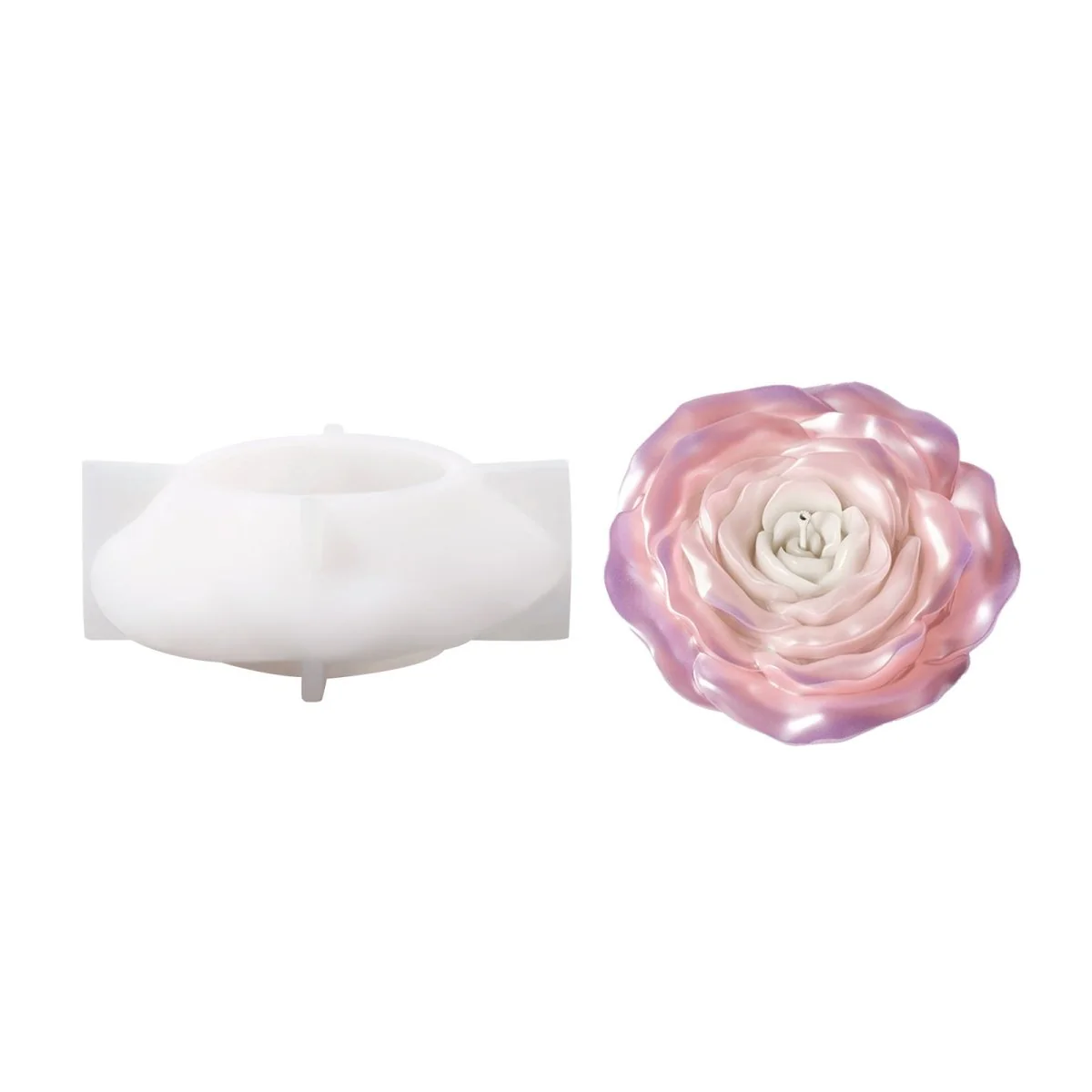 6'' Velvet Bloom Rose Candle Silicone Mold - Image 9