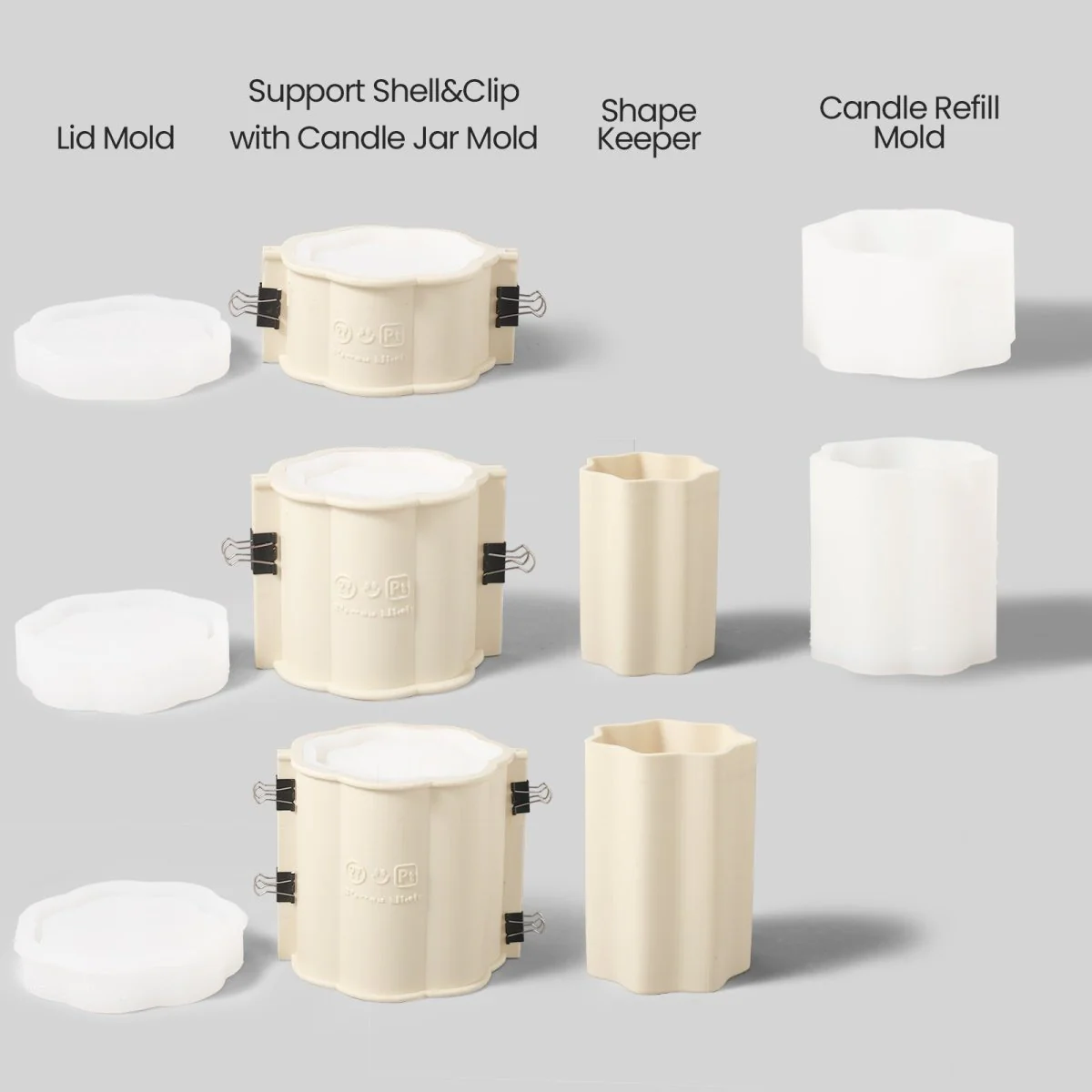 Floral Column Candle Jar Silicone Mold - Image 10