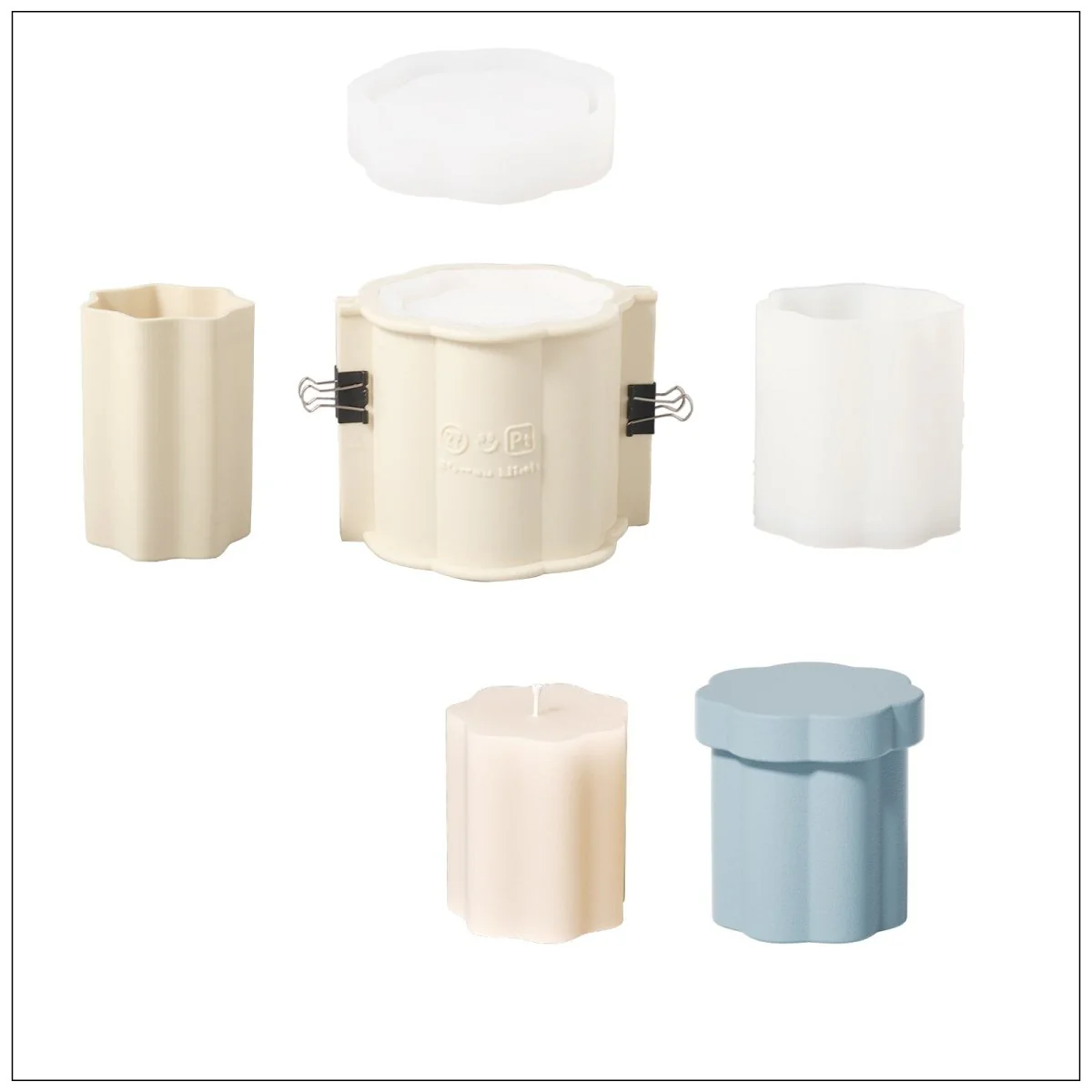 Floral Column Candle Jar Silicone Mold - Image 12