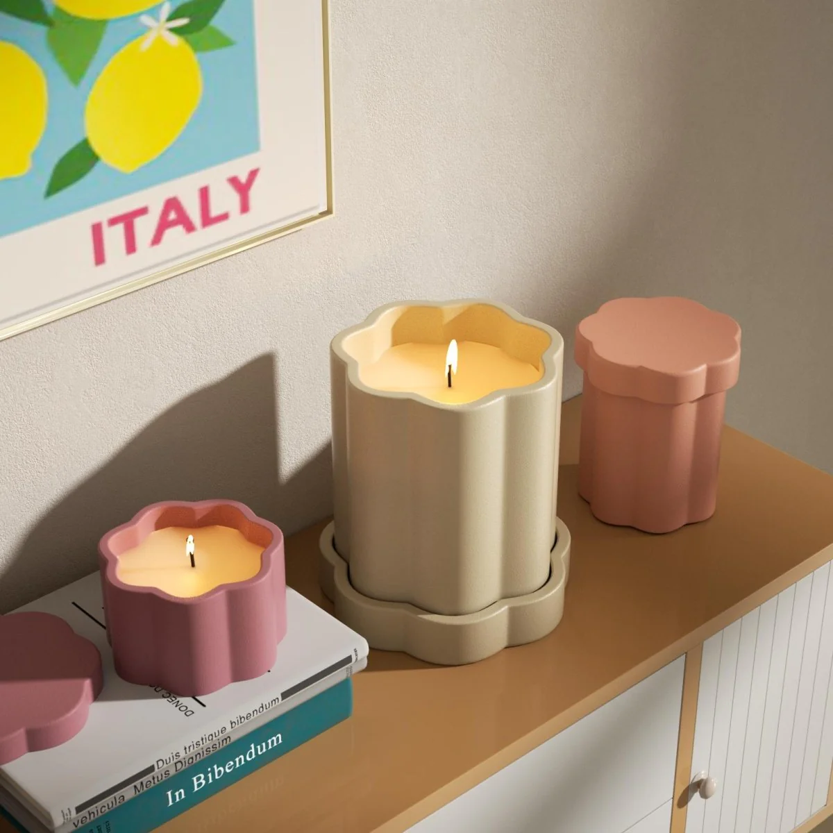Floral Column Candle Jar Silicone Mold - Image 4