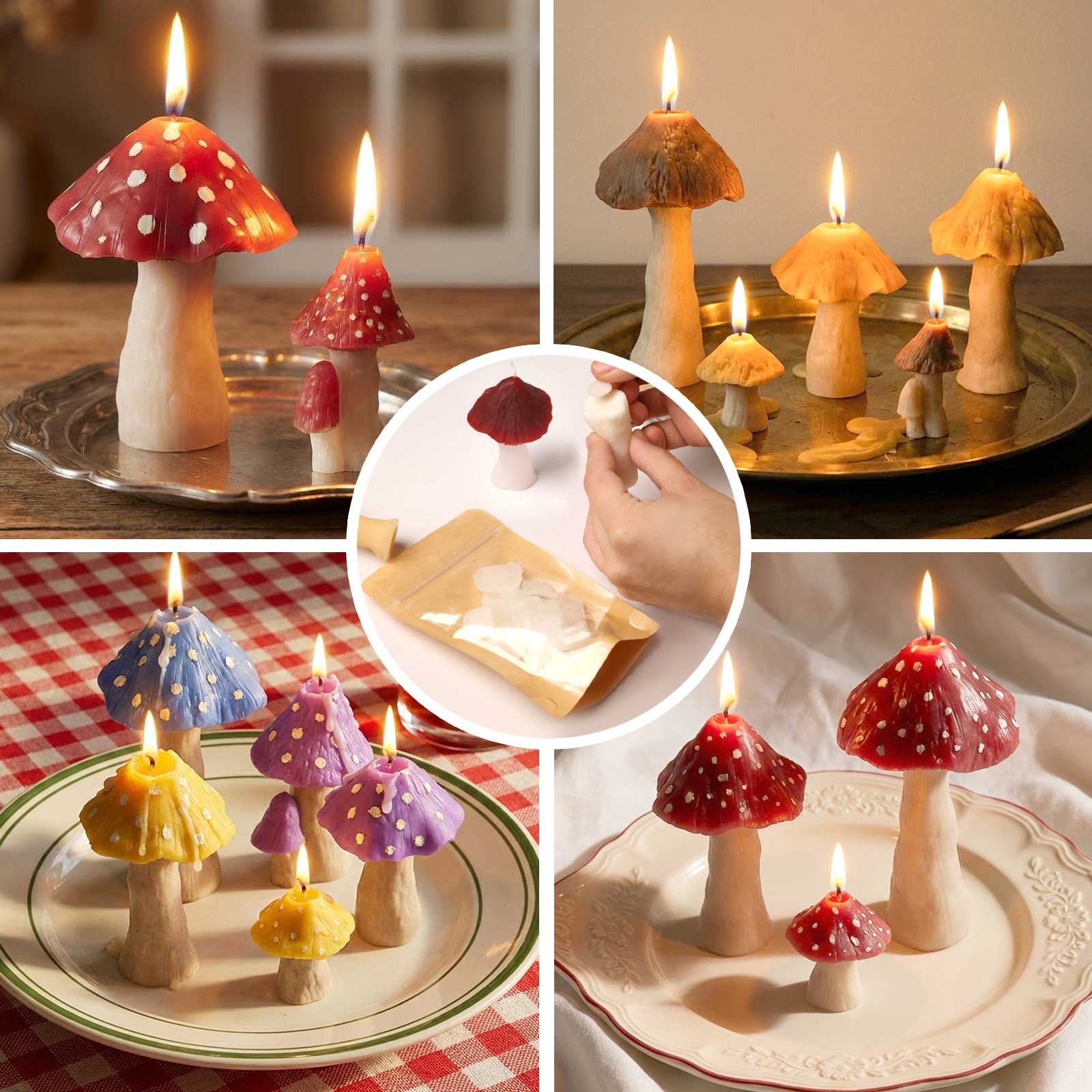 Mini Mushroom Forest Container Candle Silicone Mold Collection - Image 9