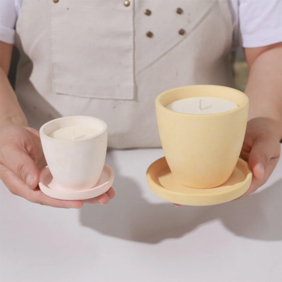 Minimalist Bowl-Shaped Candle Jar Silicone Mold & Candle Refill Mold - Image 3