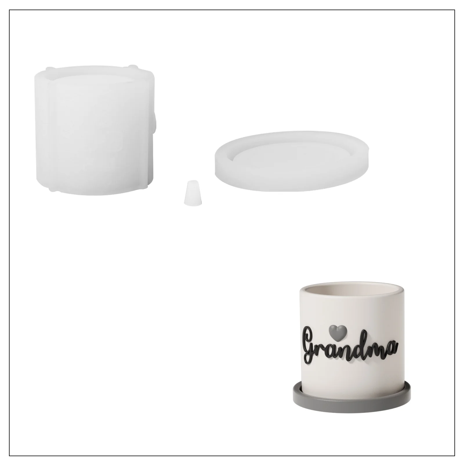 Let Love Grow Plant Pot & Tray Silicone Mold Collection - Image 16