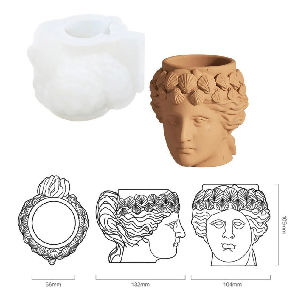 Aphrodite Head Statue Concrete Planter Silicone Mold - Image 8