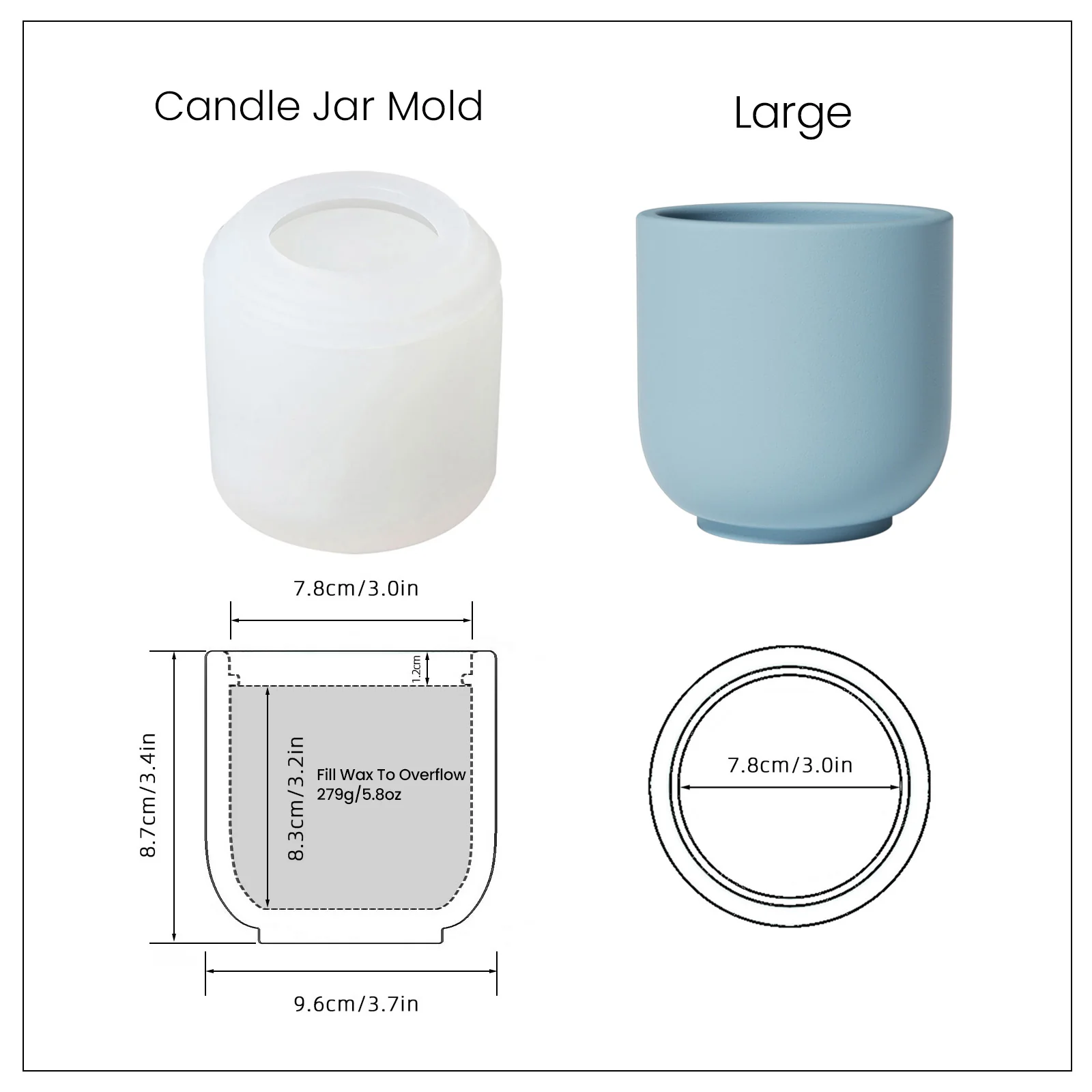 Simple Style Candle Jar with Lids Silicone Mold - Image 12
