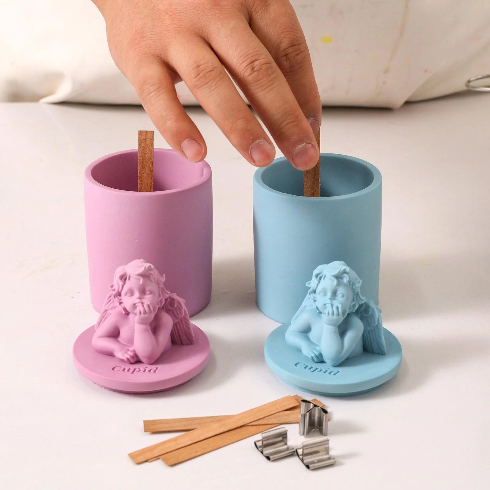 Mythology Sculptures CUPID Concrete Candle Jar Silicone Mold - Image 5